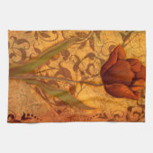 Linge De Cuisine Le rouge fleurit II (Horizontal)