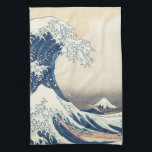 Linge De Cuisine Le tsunami<br><div class="desc">Tsunami par Hokusai serviette de cuisine du XIXe siècle</div>