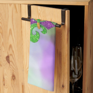 Linge De Cuisine Le vert violet doré festif de SlipperyJoe sur le t