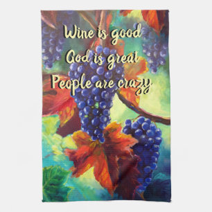 Linge De Cuisine Le vin est une bonne vigne
