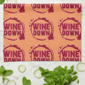 Linge De Cuisine Le vin rouge impriment vers le bas (Plié)