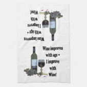 Linge De Cuisine Le vin s'améliore avec l'âge, je s'améliorent avec (Vertical)
