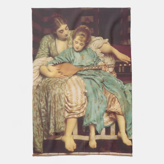 Linge De Cuisine Leçon de musique par Lord Frederic Leighton (Vertical)