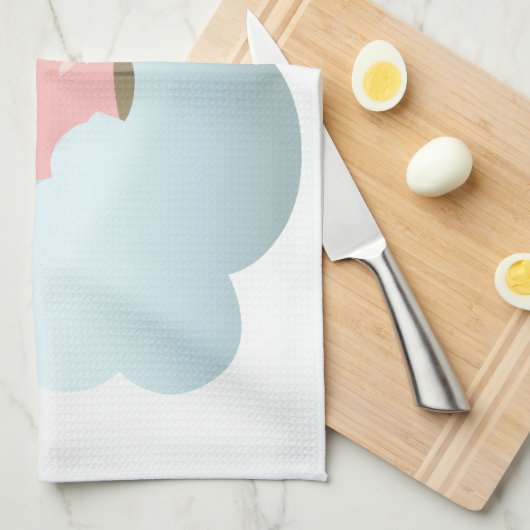 Linge De Cuisine Lecteur de cochon de dessin mignon sur Cloud Servi (Quart Plié)