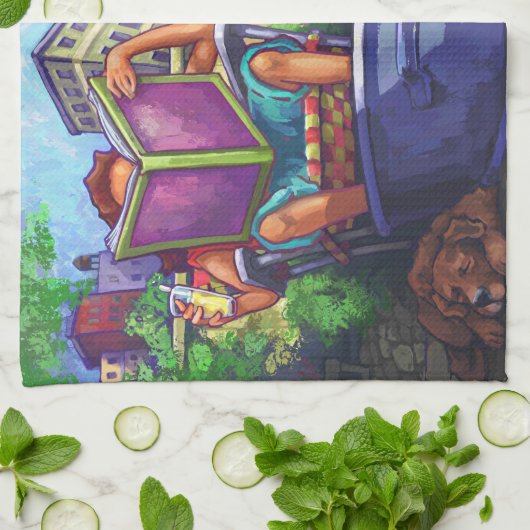 Linge De Cuisine Lecture en été (Plié)