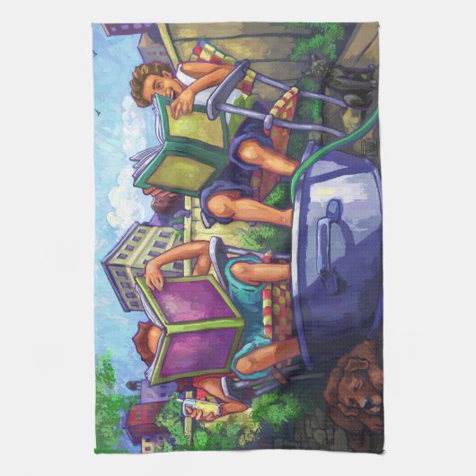 Linge De Cuisine Lecture en été (Vertical)