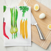 Linge De Cuisine Légumes de jardin simple (Quart Plié)