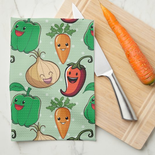 Linge De Cuisine Légumes souriants