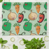 Linge De Cuisine Légumes souriants (Plié)