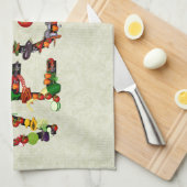 Linge De Cuisine Légumes végétaliens (Quart Plié)