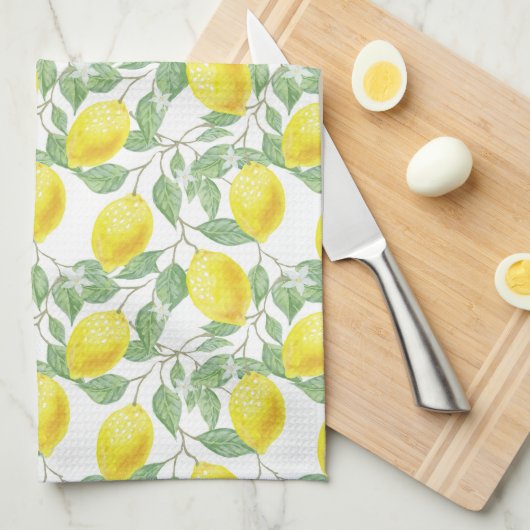 Linge De Cuisine Lemon and Leaves Pattern (Quart Plié)