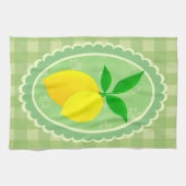 Linge De Cuisine Lémon jaune rétro vert printemps (Horizontal)
