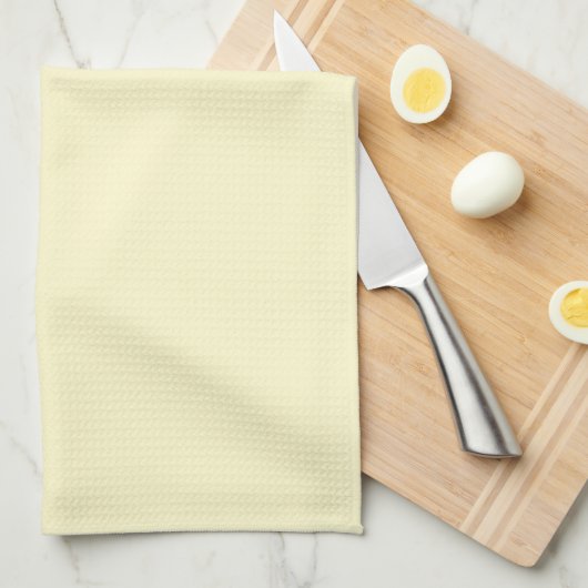Linge De Cuisine Lémon moderne jaune clair couleur uni (Quart Plié)