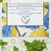 Linge De Cuisine Lemon Pattern Family Recipe Keepsake Custom (Plié)