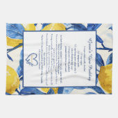 Linge De Cuisine Lemon Pattern Family Recipe Keepsake Custom (Horizontal)