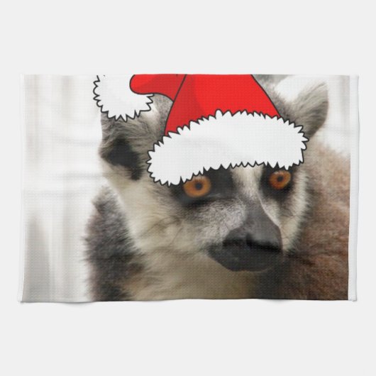 Linge De Cuisine Lemur de Noël (Horizontal)