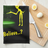 Linge De Cuisine L'enlèvement d'Aliens OVNI 👽 Croyez-Vous ? (Quart Plié)