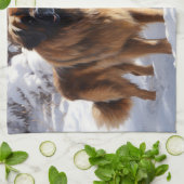 Linge De Cuisine Leonberger Laissez-le neiger Noël (Plié)