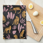 Linge De Cuisine Leopard avec Motif Feuille tropical (Quart Plié)