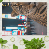 Linge De Cuisine Leopard dans le Carré du Times (Plié)