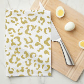 Linge De Cuisine Leopard d'or, Parties scintillant d'or, Empreinte  (Quart Plié)