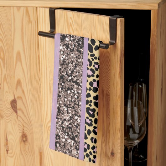 Linge De Cuisine Leopard Glitter Stripes Glam 1 (Pliage en tiers)
