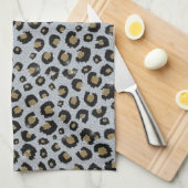 Linge De Cuisine Léopard noir de l'or (Quart Plié)