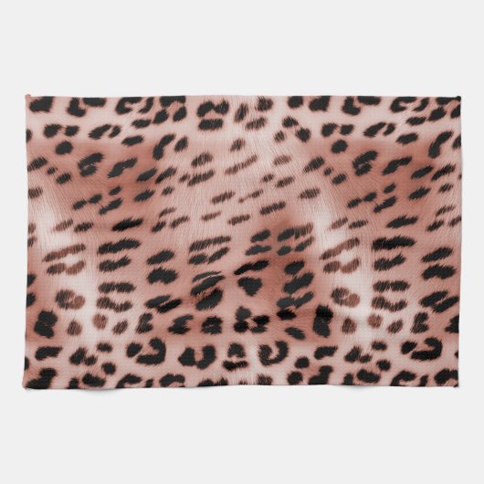 Linge De Cuisine Léopard rose rose (Horizontal)