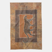 Linge De Cuisine Leopard sur Orange et Arrière - plan Brown (Vertical)