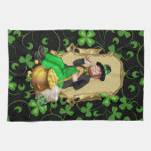 Linge De Cuisine Leprechaun et Shamrock (Horizontal)