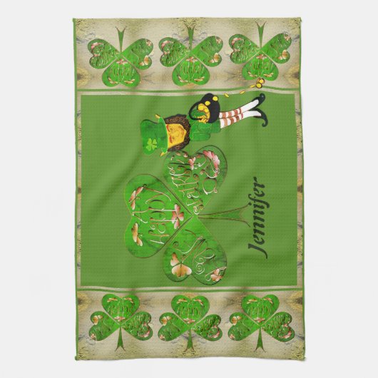 Linge De Cuisine Leprechaun Shamrocks lancer la couverture (Vertical)