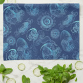 Linge De Cuisine Leptomedusae d'Ernst Haeckel (bleu-foncé) (Plié)