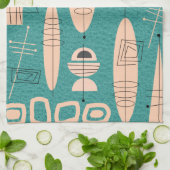 Linge De Cuisine L'ère atomique a inspiré l'art Teal de poissons (Plié)