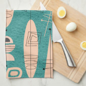 Linge De Cuisine L'ère atomique a inspiré l'art Teal de poissons (Quart Plié)