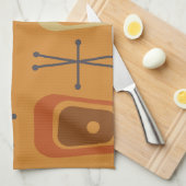 Linge De Cuisine L'ère rétro atomique de l'espace Orange (Quart Plié)
