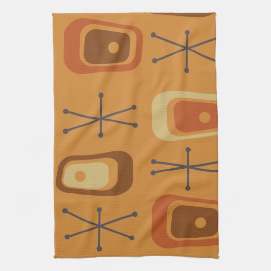 Linge De Cuisine L'ère rétro atomique de l'espace Orange (Vertical)