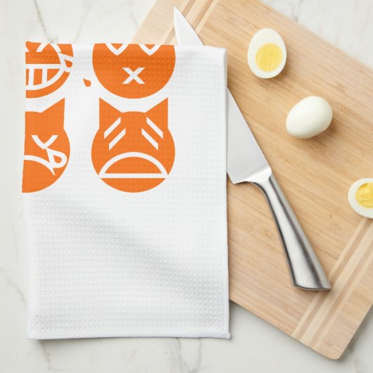 Linge De Cuisine Les 9 vies du chat Emoji (Quart Plié)