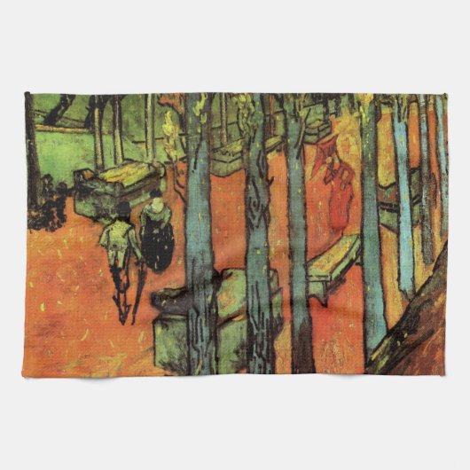 Linge De Cuisine Les Alyscamps, Feuilles d'automne de Vincent van G (Horizontal)