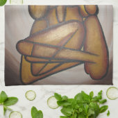 Linge De Cuisine Les Amateurs Abstraits Art Contemporain En Ocre Et (Plié)