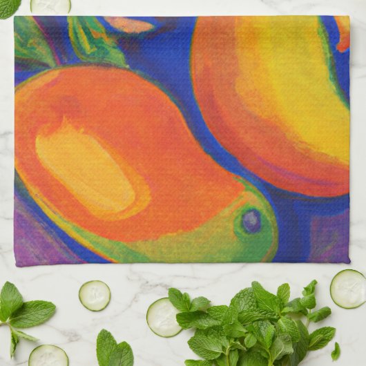 Linge De Cuisine Les amateurs de mangue tropicale (Plié)