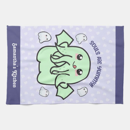 Linge De Cuisine Les âmes sont Yummy Cute Cthulhu (Horizontal)