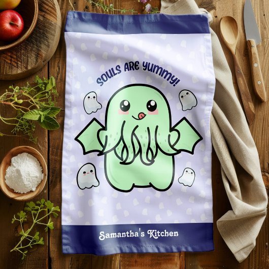 Linge De Cuisine Les âmes sont Yummy Cute Cthulhu