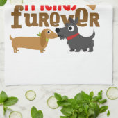 Linge De Cuisine Les amis Furever poursuit des chiots (Plié)