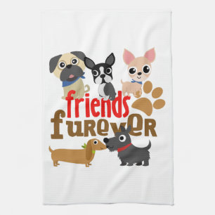 Linge De Cuisine Les amis Furever poursuit des chiots