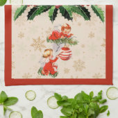 Linge De Cuisine Les anges décorant l'arbre de Noël (Plié)