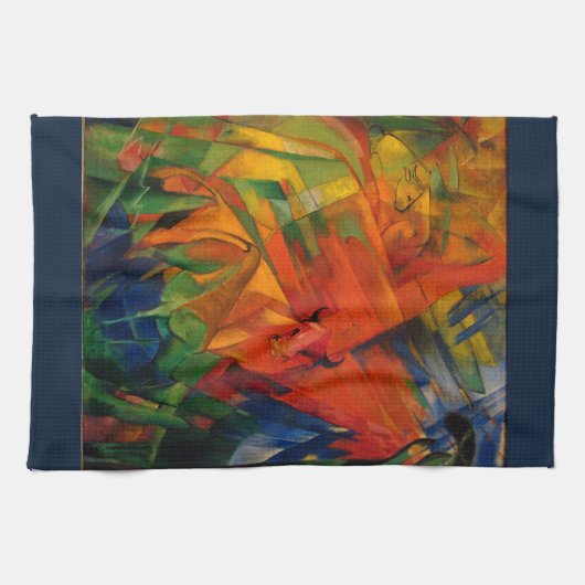 Linge De Cuisine Les animaux dans un paysage par Franz Marc (Horizontal)