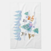 Linge De Cuisine Les Animaux De Forêt Dansant Autour De L'Arbre De  (Vertical)