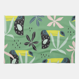 Linge De Cuisine Les animaux de la jungle, les éléments tropicaux,