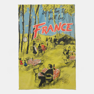 Linge De Cuisine Les années 1950 vertes de la France de Vintage