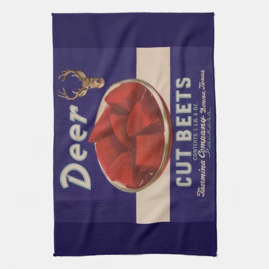 Linge De Cuisine Les betteraves découpées de cerfs des années 1930  (Vertical)